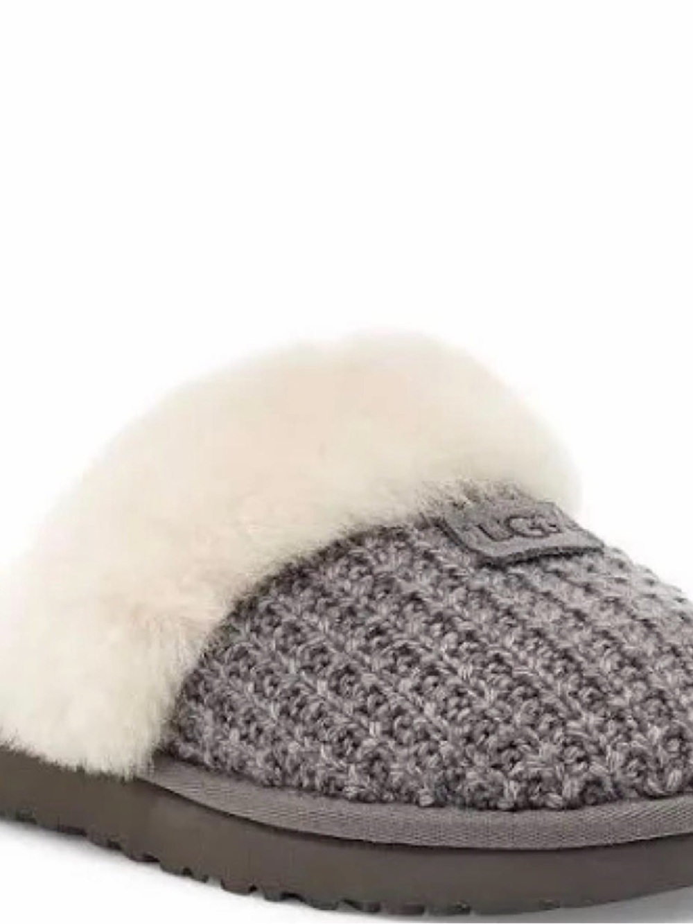 UGG Knit Shearling Slide - Gray & Cream